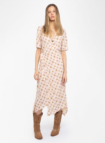 Robe mi longue asymétrique imprimée ZADIG&VOLTAIRE Jaune